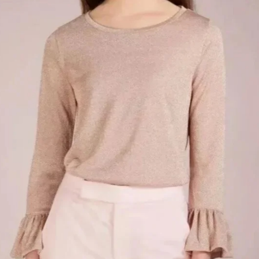 J.Crew gold glitter bell sleeve top size xs